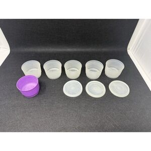Vintage Tupperware Snack Cups Condiment Containers Lot 6 Cups 3 Lids Purple